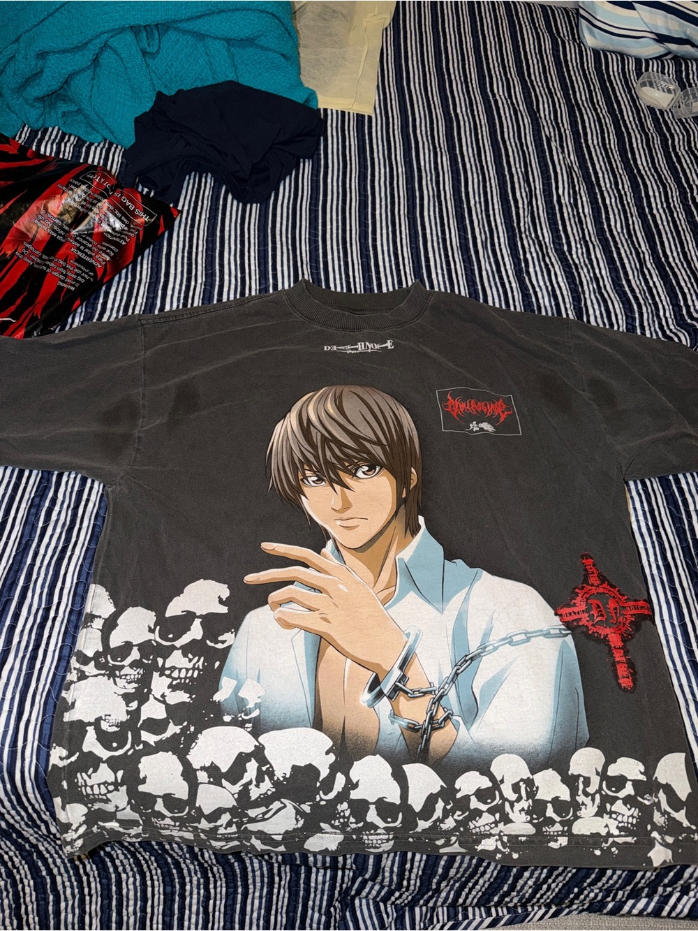 Black Anime Graphic Men’s Short Sleeve T‑Shirt